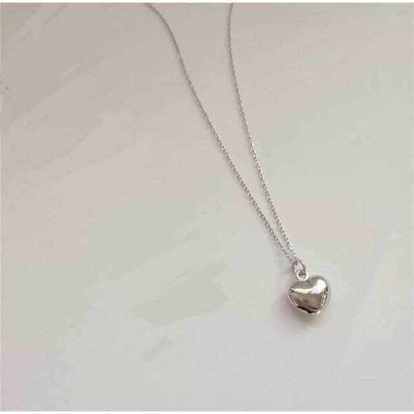 Colar Coração Cromado Prata