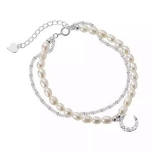 Pulseira Lua Pérola Prata