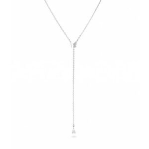 Colar Borboleta Gravata Prata