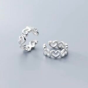 Ear Cuff Coração Prata