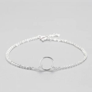 Pulseira Círculo Duplo Prata