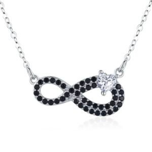 Colar Infinito Preto Prateado