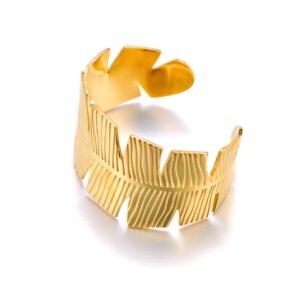 Bracelete Folha Dourado