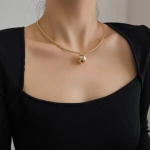 Colar Bola Única Dourado