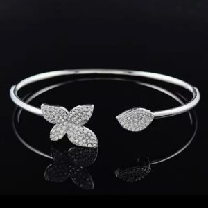 Bracelete Borboleta Cristal Prateado