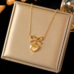 Colar Laço Coração Dourado