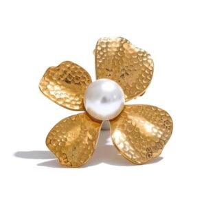 Broche 4 Pétalas Dourado