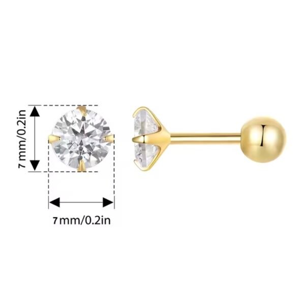 Brinco Ponto de Luz 7 mm Ouro